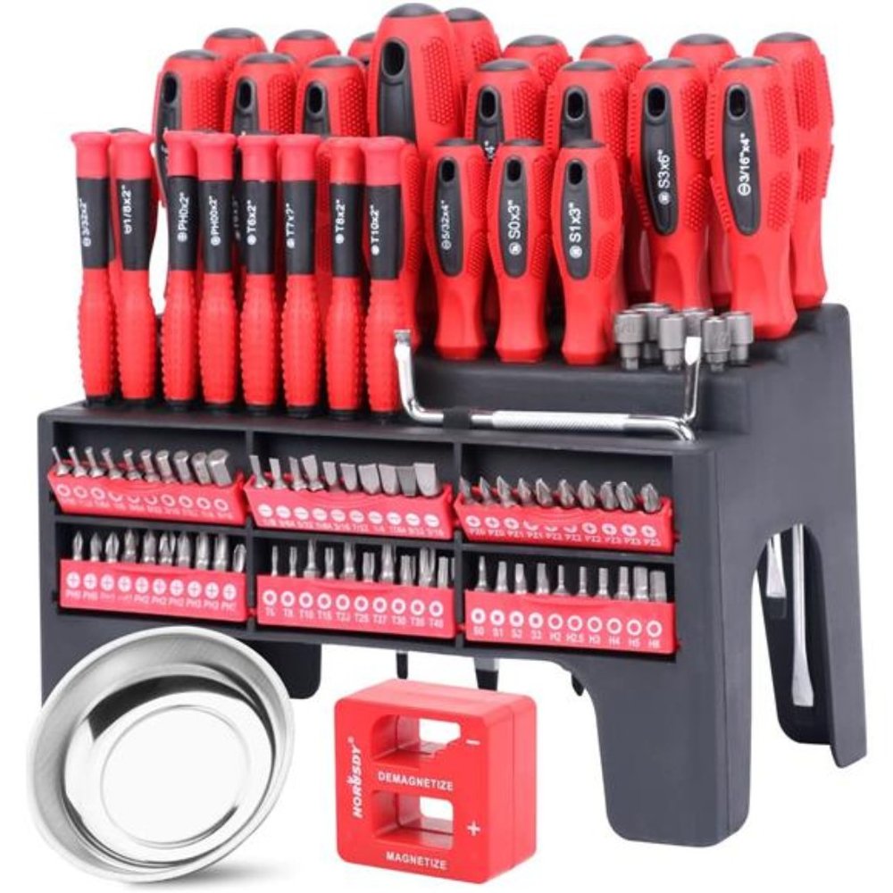 102-Piece Magnetic Screwdriver Set with Plastic Racking, Precision screwdriver